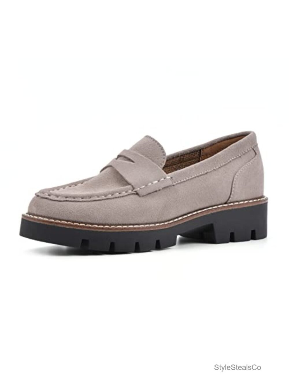 White Mountain Gunner Penny Loafer Cushioned Lug Sole Casual Shoe